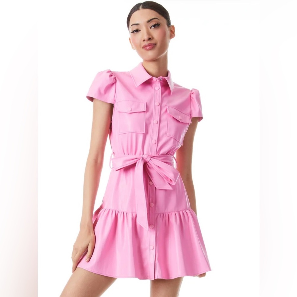 Alice and Olivia Miranda Vegan Leather Dress